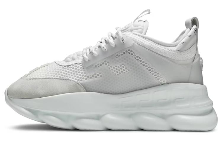 VERSACE Chain Reaction White Mesh Rubber Suede