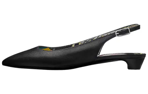 HERMES Albane Fantaisie Botanique Ballet Shoes Women's Casual Shoes Women's Black