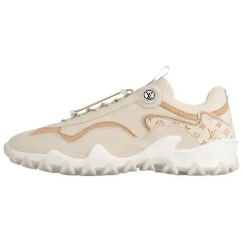 LOUIS VUITTON RUSH Patent Leather Low top Casual Shoes Women's Sand Dune Beige