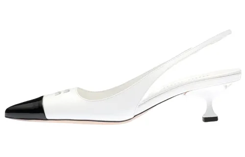 MIU MIU Patent Leather Cone Heel High Heels Women's White