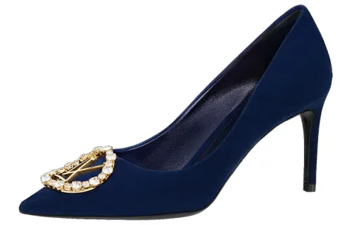 LOUIS VUITTON Madeleine Slim Heel High Heels 8cm Women's Blue