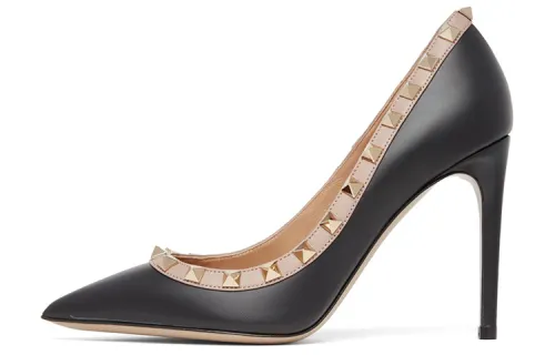 Valentino Rockstud Slim Heel High Heels 8cm Women's Black