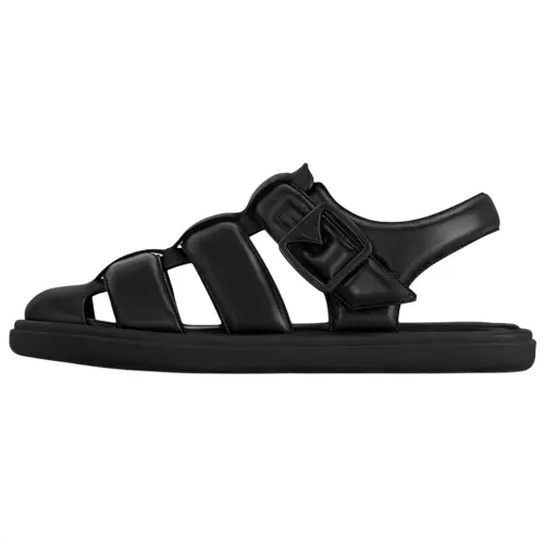 LOUIS VUITTON Venice Cow Leather Roman Sandals Men's Black