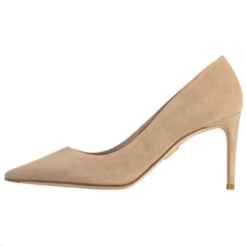 LOUIS VUITTON GALA Suede Slim Heel High Heels 8cm Women's Beige