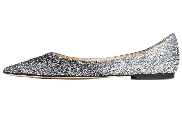 Jimmy Choo LOVE Flat Women's Casual Shoes Women's Silver