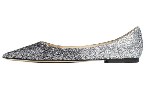 Jimmy Choo LOVE Flat Women's Casual Shoes Women's Silver