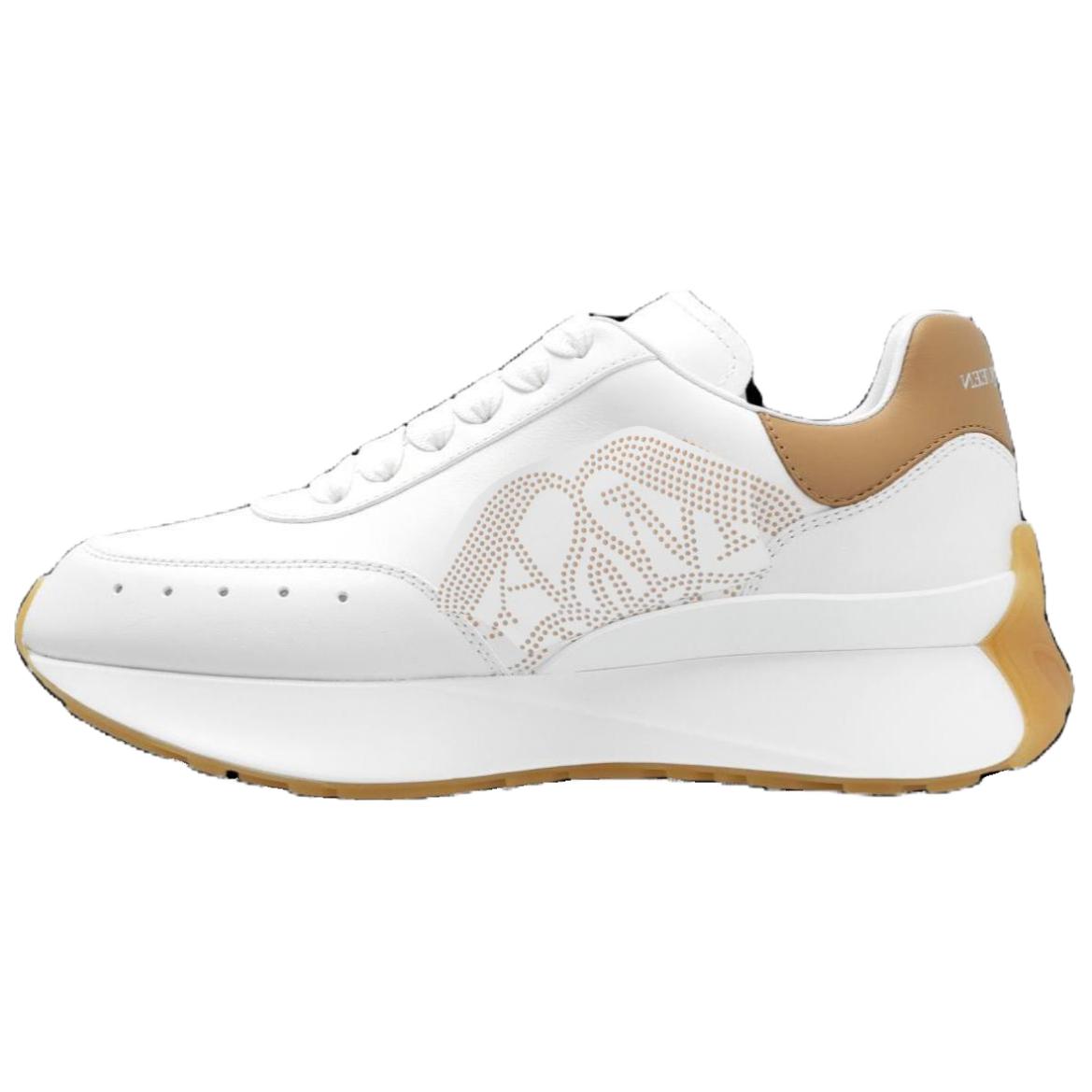 Женские кроссовки Alexander McQueen (бело-желтые)