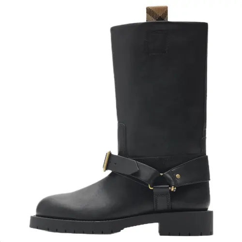 Burberry Saddle Ankle Boots Women's Black