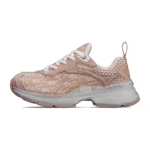 DIOR Vibe Monogram Low top Casual Shoes Women's Nude Pink
