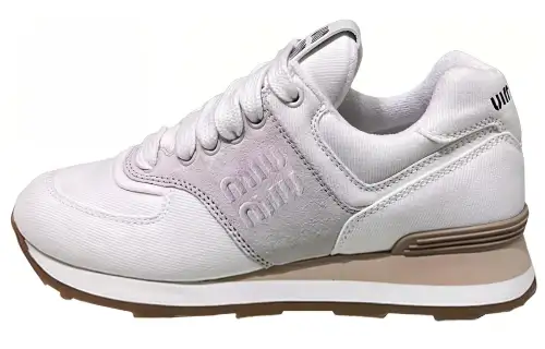 MIU MIU Suede Low top Casual Shoes Women's White