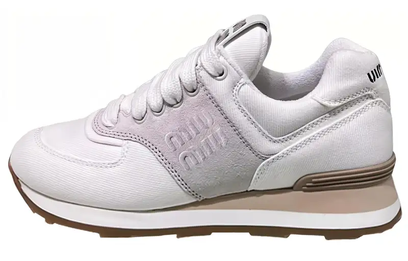 MIU MIU Suede Low top Casual Shoes Women's White