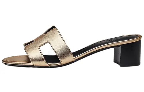HERMES Oasis Slide Slippers Women's Gold