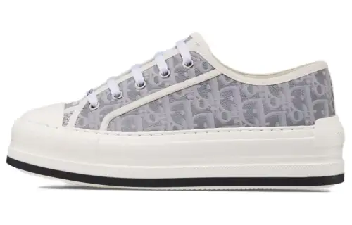DIOR Walk'n'Dior Leather Low top Skateboard Shoes Women's Black White