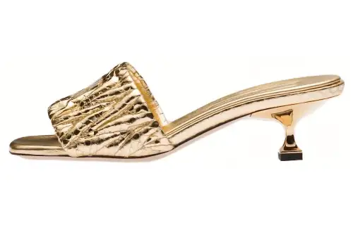 MIU MIU Slide Slippers Women's Gold