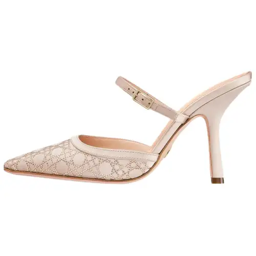 DIOR Capture Closed Toe Slippers 10cm Women's Nude