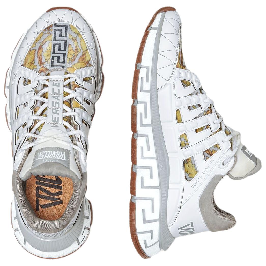 VERSACE Trigreca White Grey Barocco Print Women's
