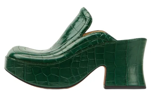 Bottega Veneta Wedge Clog Dark Green Women's