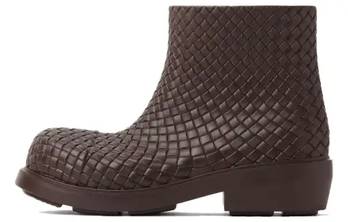 Bottega Veneta Fireman Ankle Boots Men's Chocolate Brown