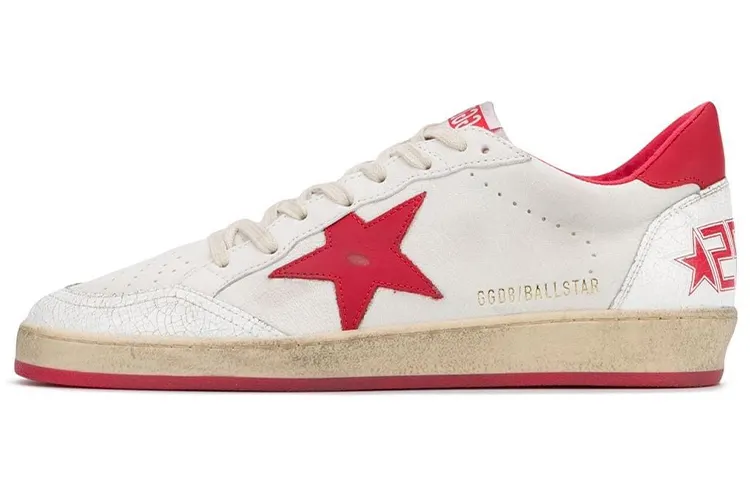 Golden Goose Ball Star Low White Red