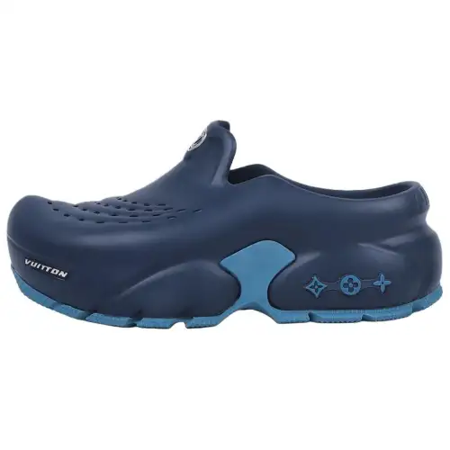 LOUIS VUITTON Shark Slippers Stylish Sandal Men's Dark Blue