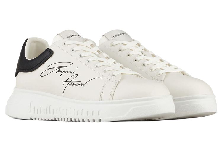 EMPORIO ARMANI Signature Logo Printed Low-Top Sneakers