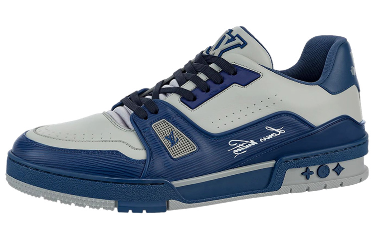 Мужские кеды Louis Vuitton Trainer (серо-голубые)