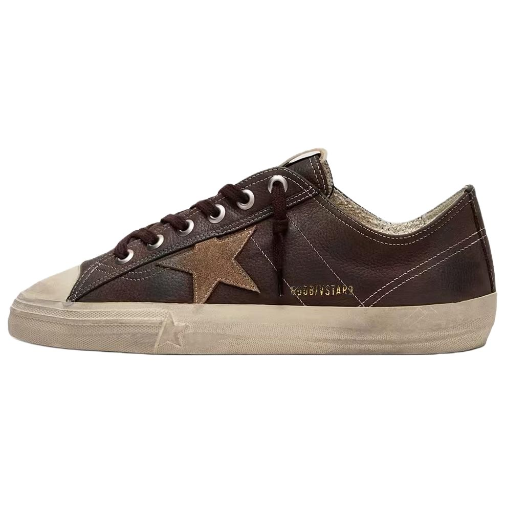 Мужские кеды Golden Goose V-Star (коричневые)