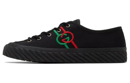 GUCCI Interlocking Low top Skateboard Shoes Men's Black