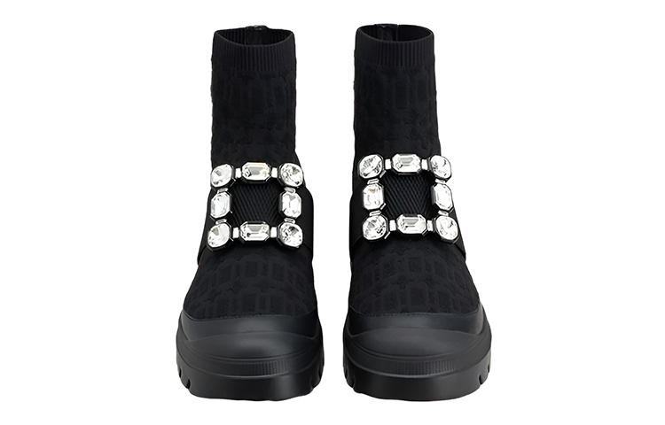 Roger Vivier Crystal-embellished Sock-style Boots