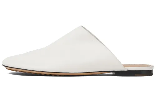 Bottega Veneta Dot Sock Leather Mules White Women's