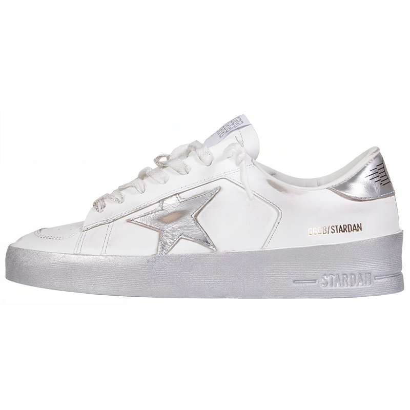 Женские кеды Golden Goose Stardan (серебристо-белые)