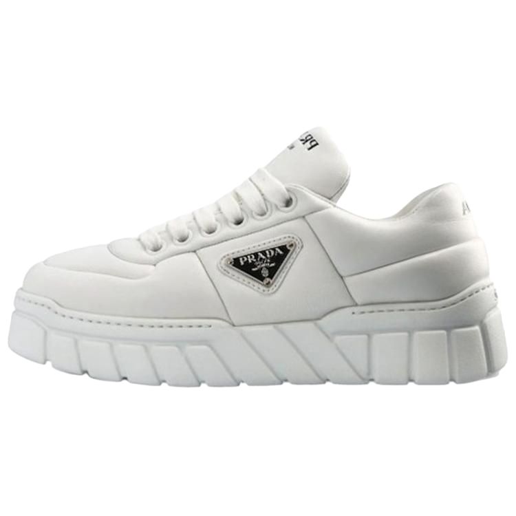 Женские кеды Prada Lace-Up (белые)