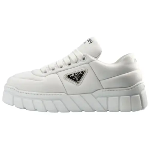 PRADA Padded Nappa Leather Sneakers 'White' Women's