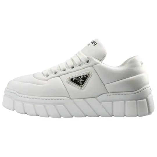 PRADA Padded Nappa Leather Sneakers 'White' Women's