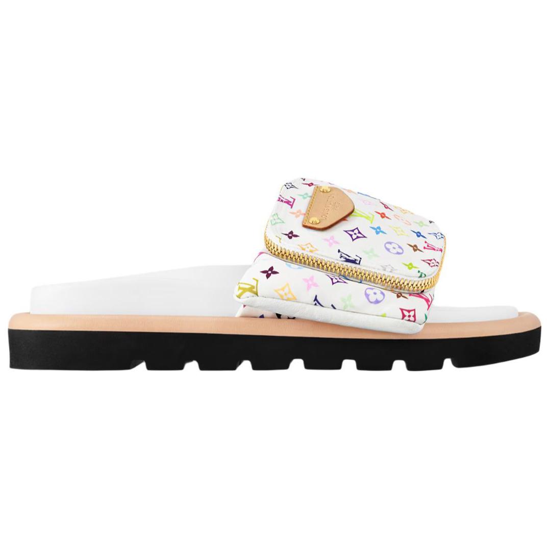 LOUIS VUITTON x Takashi Murakami Slide Slippers Women's White