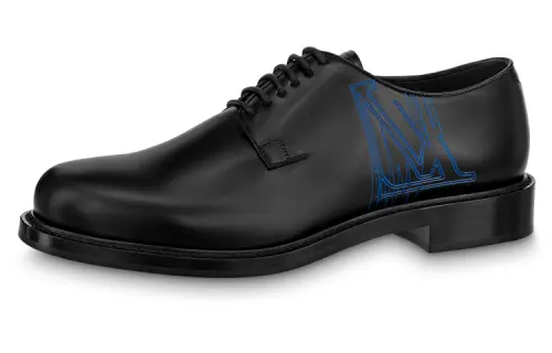 LOUIS VUITTON Voltaire Lace Up Derby Shoes Casual Shoes Men's Black Blue