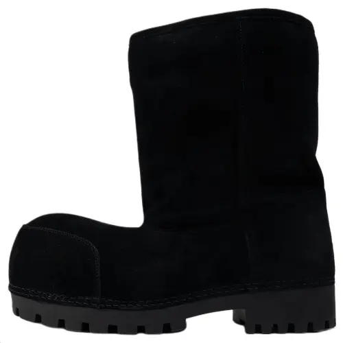 Balenciaga Alaska Fur Short Snow Boots Men's Black