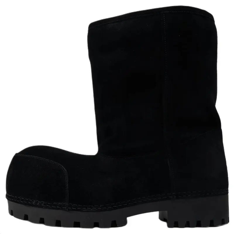 Balenciaga Alaska Fur Short Snow Boots Men's Black