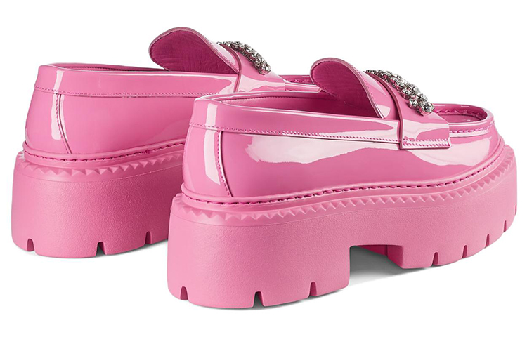 Jimmy Choo Bryer Crystal Leather Loafers