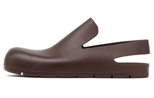 Bottega Veneta Rubber Slingback Puddle Shoes Brown
