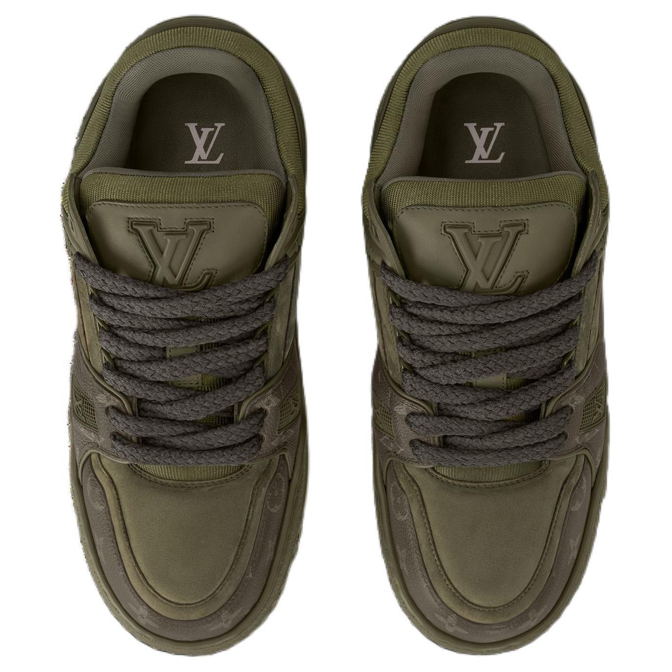 Мужские кеды Louis Vuitton Trainer Maxi (зеленый) — фото 4