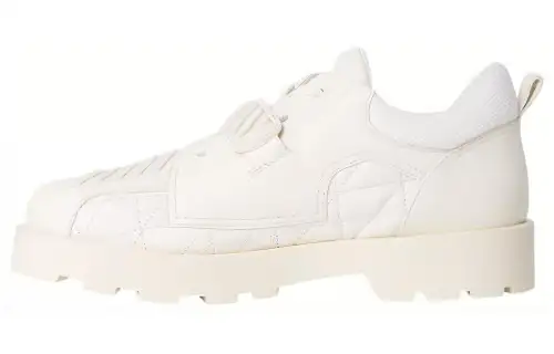 GUCCI Leather Low top Sports Casual Shoes Men's White