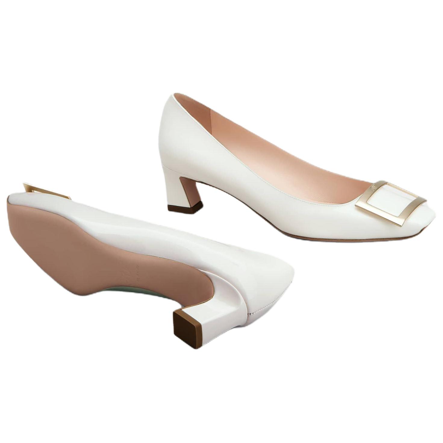 Roger Vivier Belle Vivier Spool Heel High Heels 4.5cm Women's Cream White