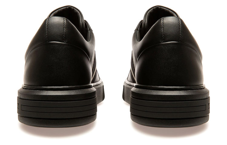 BALLY Round Tip Low top Skateboard Shoes Men's Black
