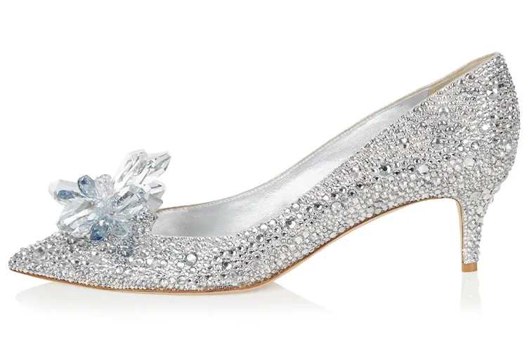 Jimmy Choo Allure Leather Slim Heel High Heels 5CM Women's Silver White