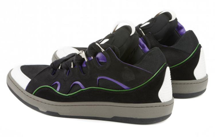 Lanvin Leather Curb Black Purple