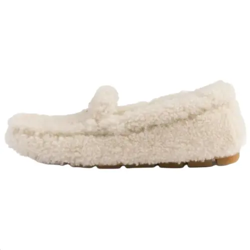 PRADA Triangle Loafers Women's Ecru