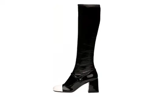 MIU MIU Leather Knee high Boots Women's Black