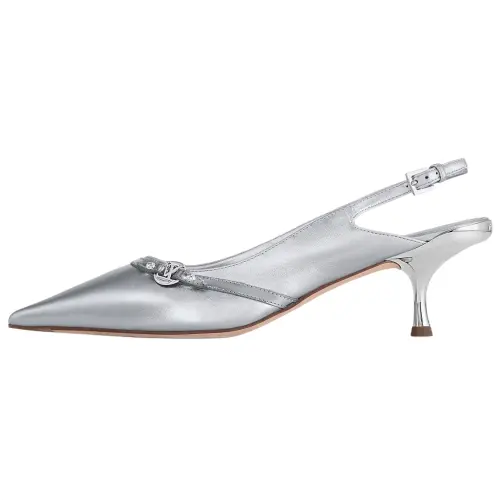 LOUIS VUITTON 6AM Sheepskin Slim Heel High Heels 5.5cm Women's Silver