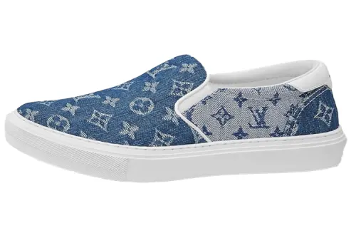 LOUIS VUITTON Trocadero Low top Stylish Skateboarding Shoes Men's Blue White